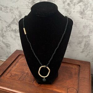 Holiday Destiny Ring Necklace - Black Adjustable NWT